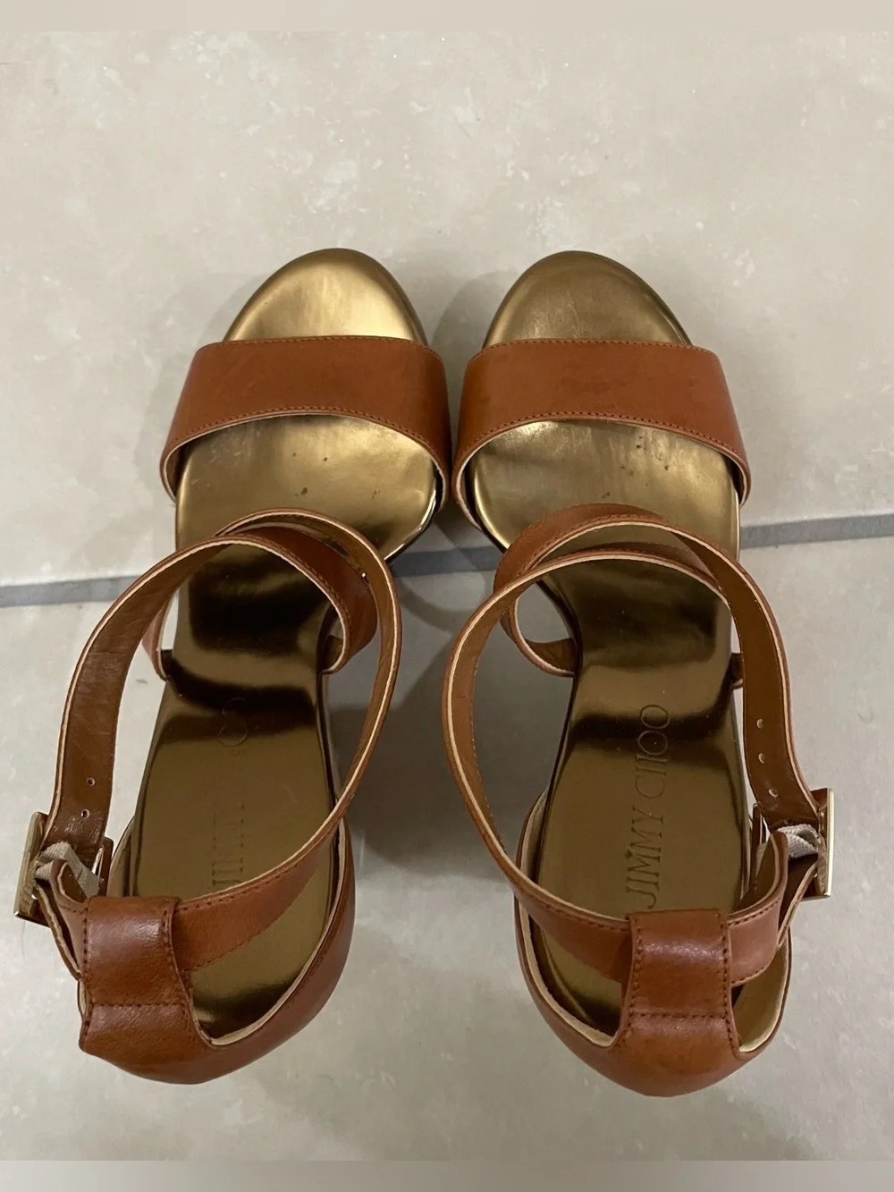 Jimmy Choo Portia Wedge Tan 37.5